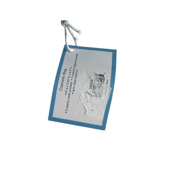 DRAPER JAMES White Blue Striped Cosmetic Makeup Bag NEW NWT - Picture 6 of 6